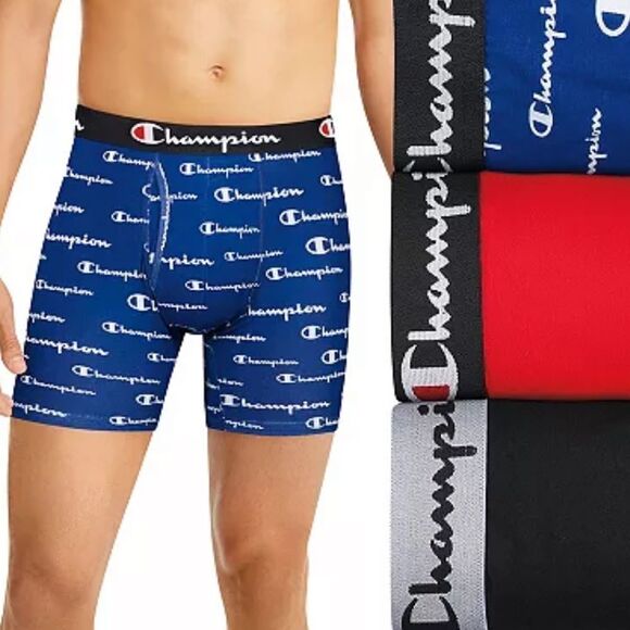 NIB Men's Champion 3-Pack Cotton Stretch Boxer Briefs - Picture 1 of 3